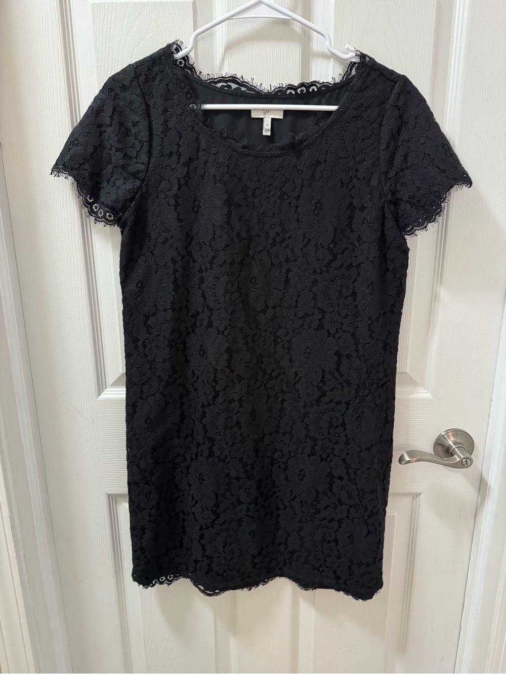 Joie Black Susina Lace Sheath Dress Size S Short Sleeve - Picture 4 of 12
